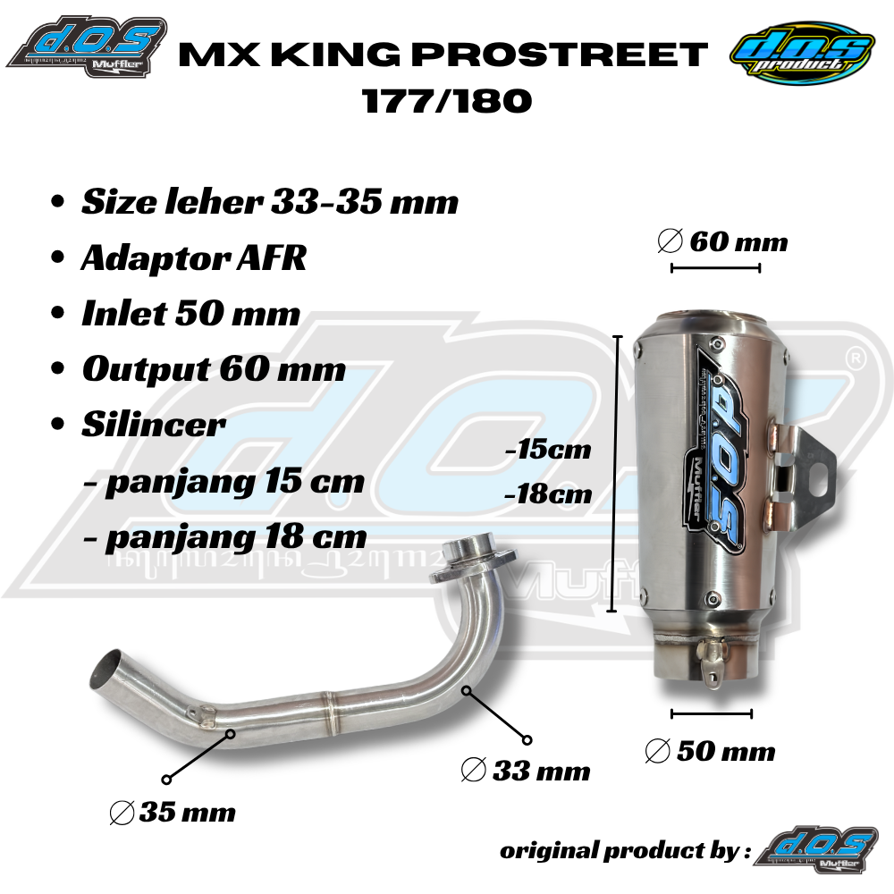 Knalpot D.O.S Muffler MX Prostreet 177cc/180cc